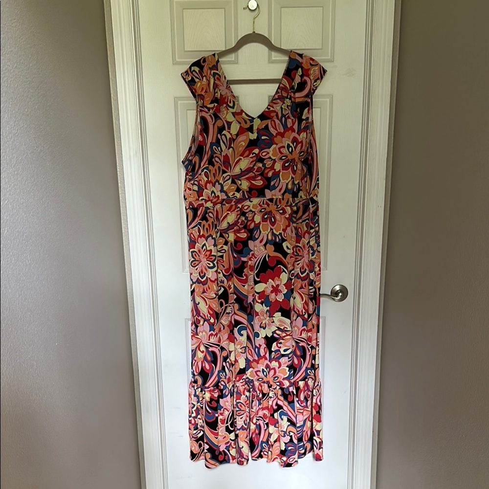 IMAN Floral Sleeveless Maxi Dress - Multicolor NWT 3X - Picture 2 of 8